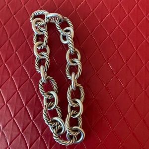 Authentic David Yurman SS Oval Link Bracelet - 7.5" length with lobster clasp